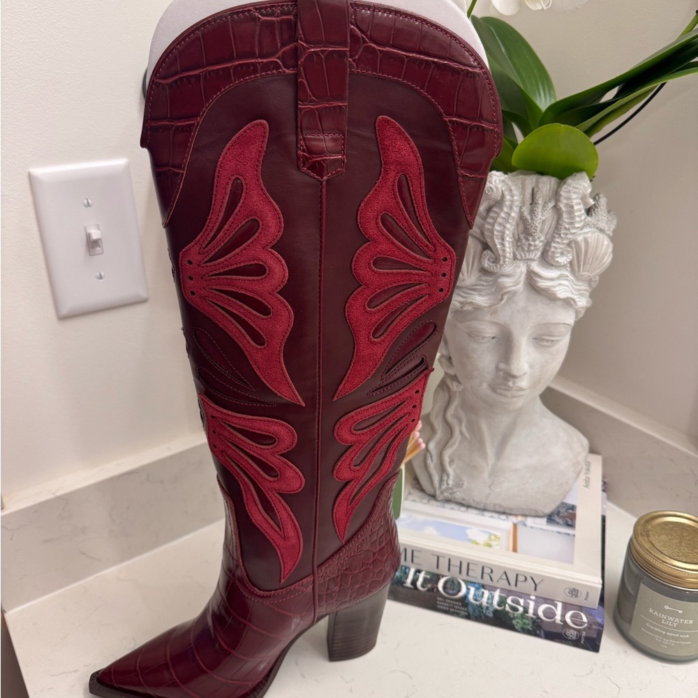 Steve Madden Maroon Heeled Boots